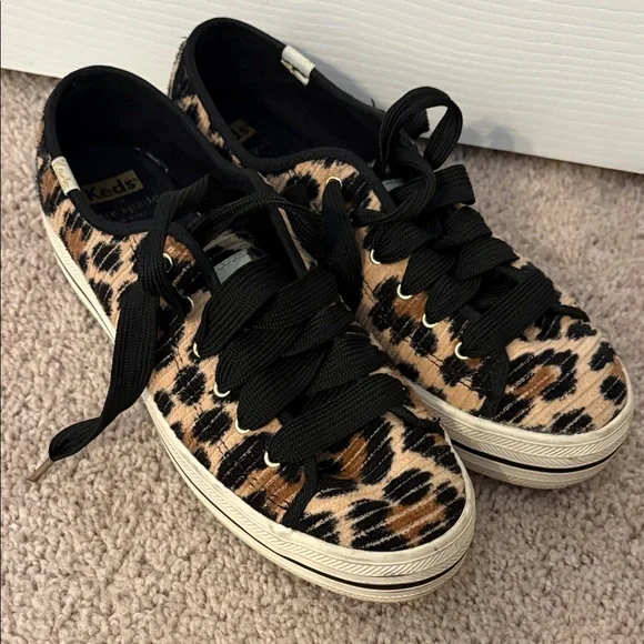 Keds x Kate Spade Leopard Print Sneakers with Black Accents - Picture 3 of 7